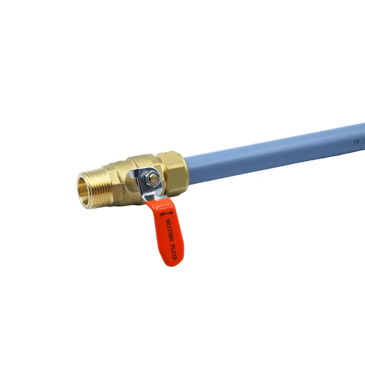 PEX-AL-PEX أنبوب ذكر صمام الكرة النحاسية